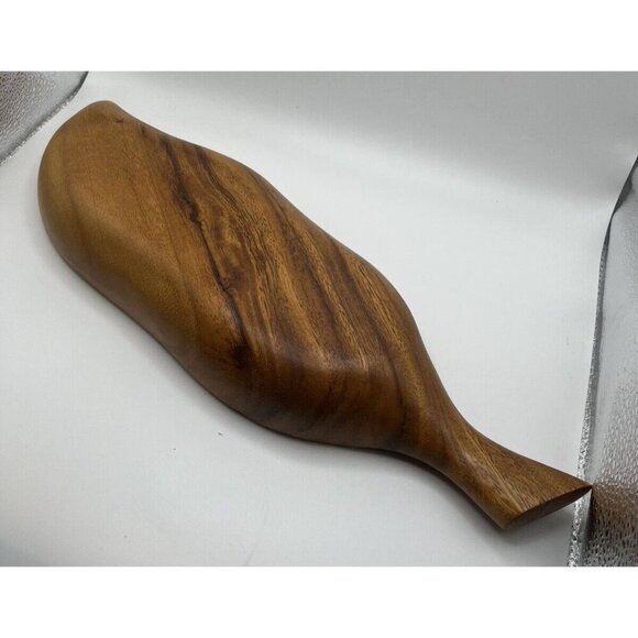 Vtg Wooden Carved Monkey Pod Woods of Hawaii Divided Serving Dish - 15" X 5.5" - Picture 2 of 5